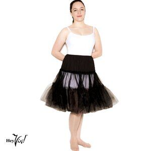 Adult Black Net Crinoline Petticoat 50s Style W26-36" Size M/L - Hey Viv